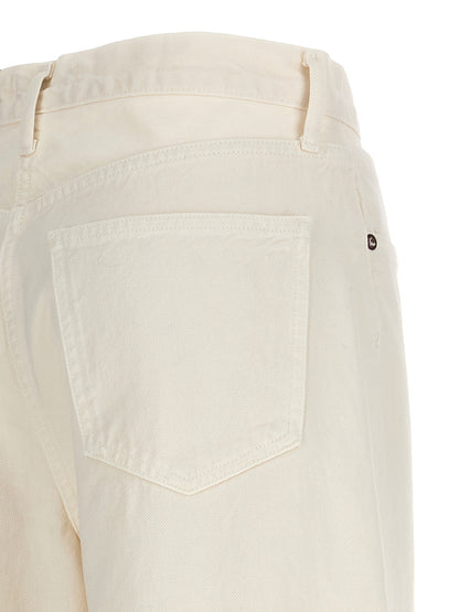 Agolde White Cotton High-Waisted Jean
