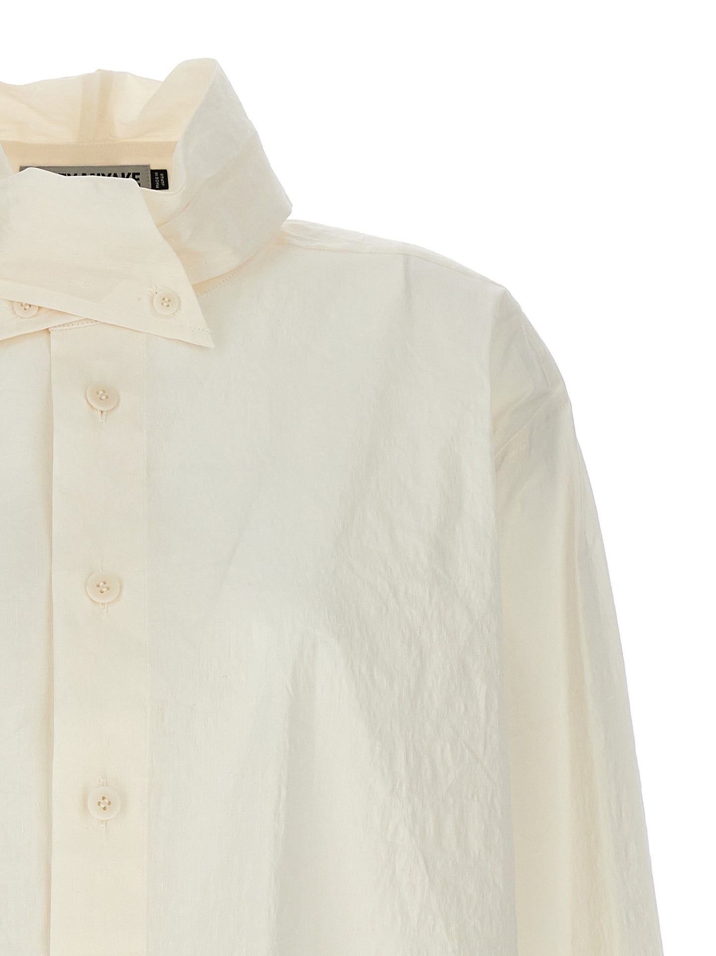 Blouse by Issey Miyake for women in nylon polyurethane & linen white, featuring a nuanced and nuanced for a sophisticated finish.
