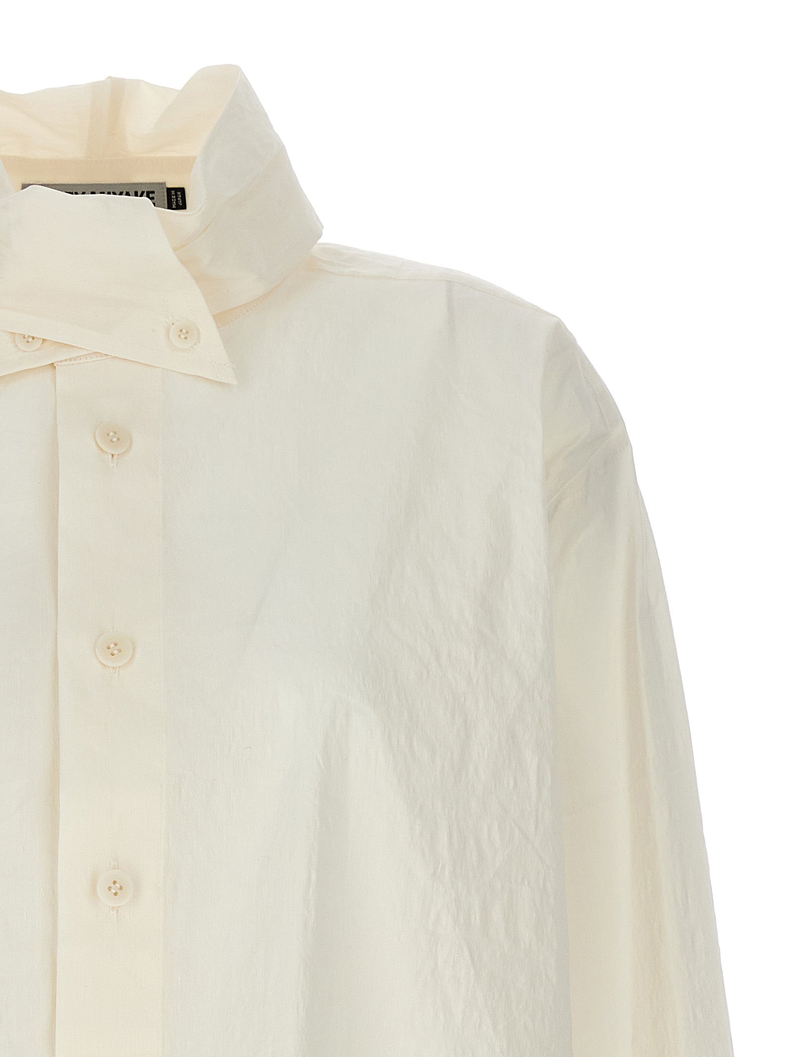 Blouse by Issey Miyake for women in nylon polyurethane & linen white, featuring a nuanced and nuanced for a sophisticated finish.
