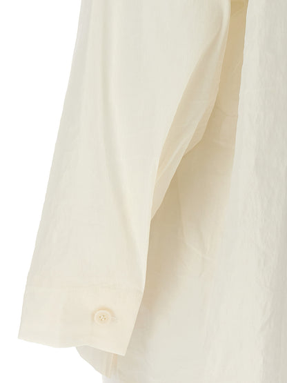 Blouse by Issey Miyake for women in nylon polyurethane & linen white features an polished silhouette, showcasing a sophisticated and detail for a truly polished finish.