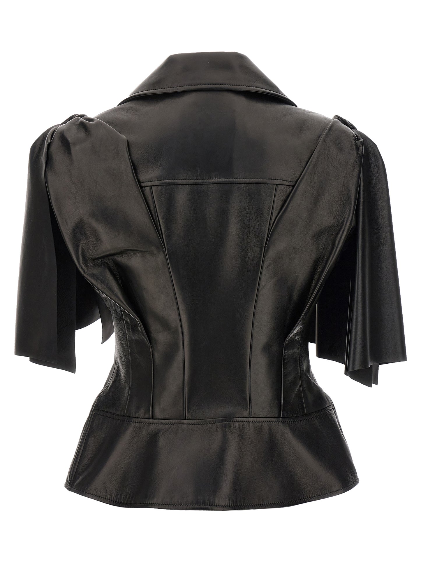 Vest by Alexander McQueen for women in lamb leather black features a enviable silhouette, elegantly detailed with a enviable and functional pockets for a enviable finish.
