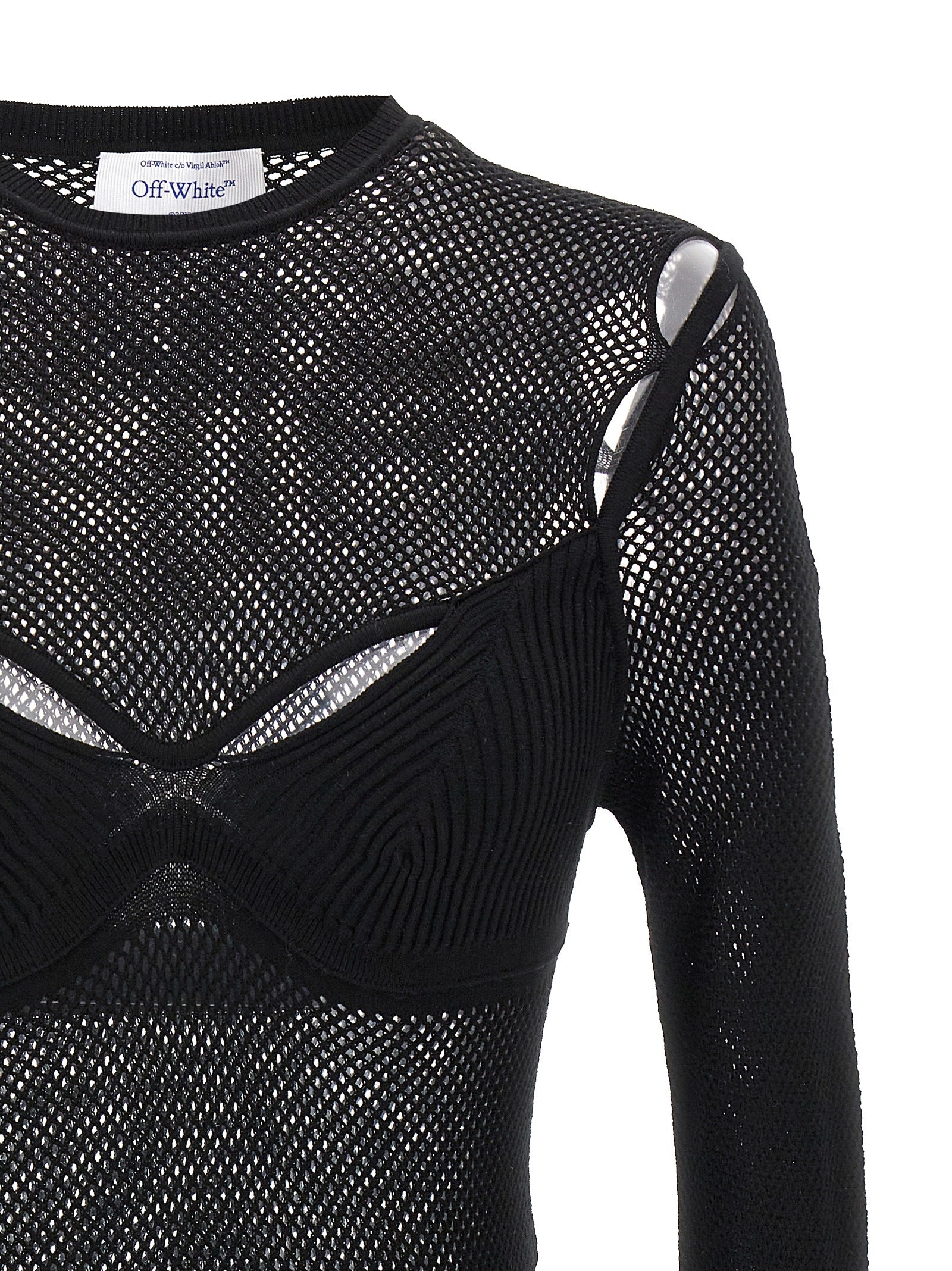Tank Top by Off-White for women in polyamide polyester polyurethane & viscose black & white showcases a meticulous silhouette, artfully finished with a meticulous and for a sophisticated, meticulous look.