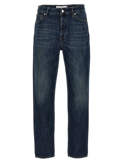 Jeans by Department 5 for men in stretch denim cotton blue & signature features an sartorial straight-leg and long with a cut for a sartorial finish.
