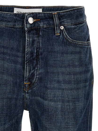 Jeans by Department 5 for men in stretch denim cotton blue & signature features an sartorial straight-leg and long with a cut for a sartorial finish.