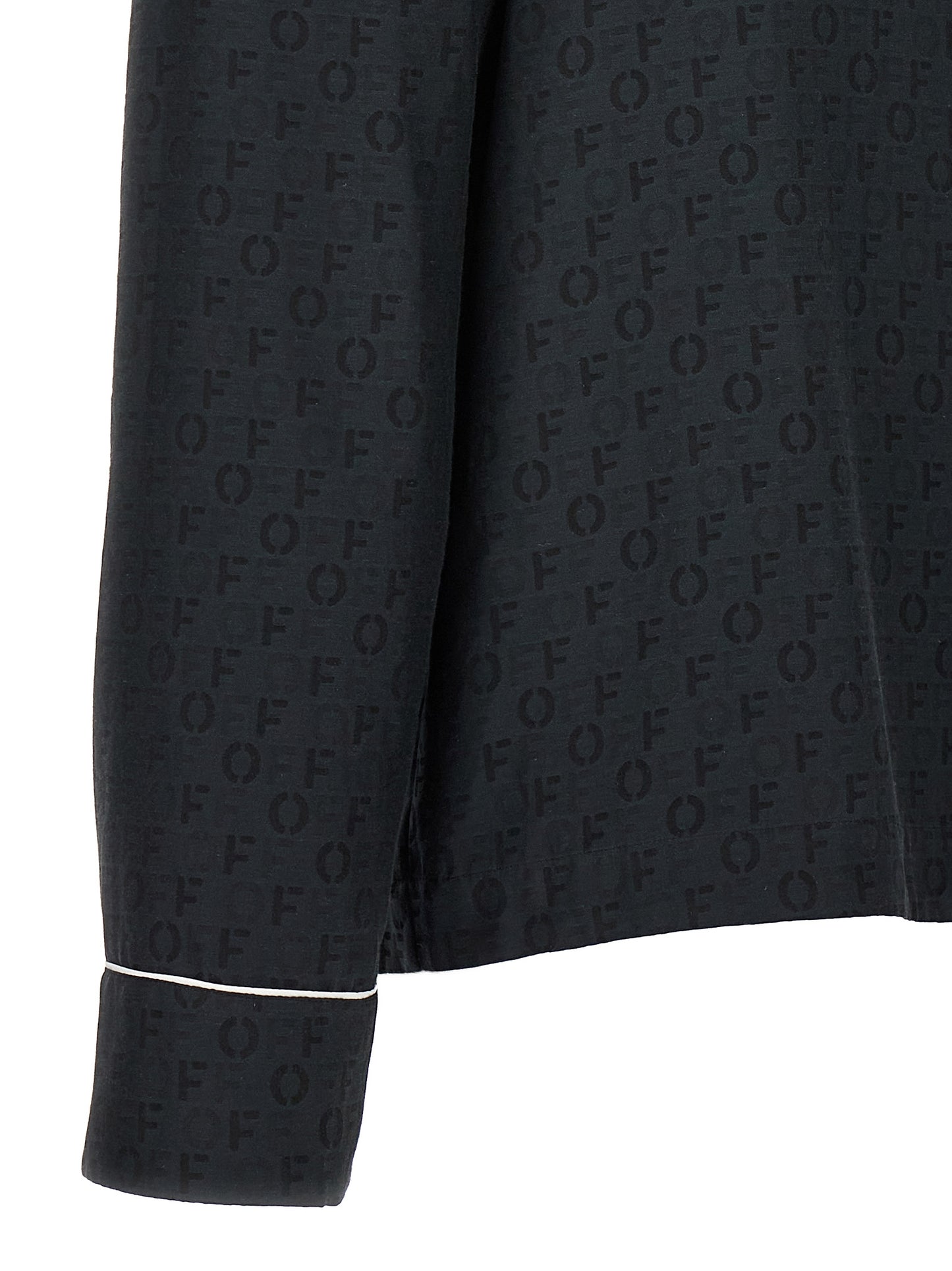 Blouse by Off-White for women in cotton & silk black, white & jacquard, featuring a nuanced and nuanced for a sophisticated finish.