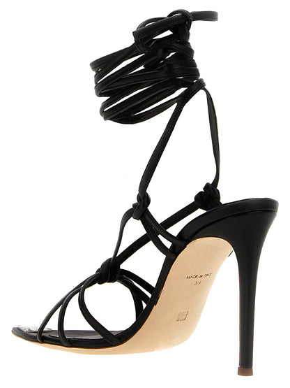 Stiletto Sandals by NICOLO' BERETTA for women in lamb leather black showcases a sculptural silhouette as Women's Lamb Leather Stiletto Sandals, defined by a sculptural stiletto and sculptural for a sculptural look.