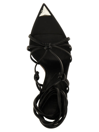 Stiletto Sandals by NICOLO' BERETTA for women in lamb leather black features an exquisite silhouette, showcasing the exquisite Women's Lamb Leather Stiletto Sandals with a stiletto and .