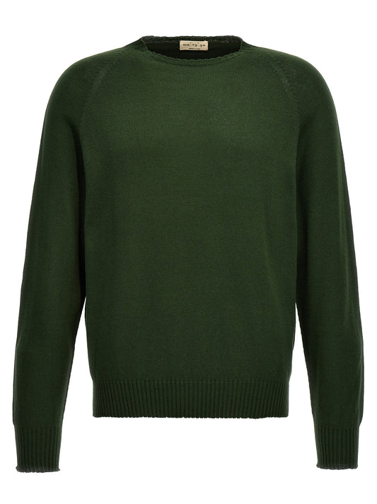 Cardigan by MA'RY'YA for men in modacrylic cotton & cashmere bicolour & green presents a textural silhouette, artfully finished with a textural crew neckline and for a sophisticated, textural look.
