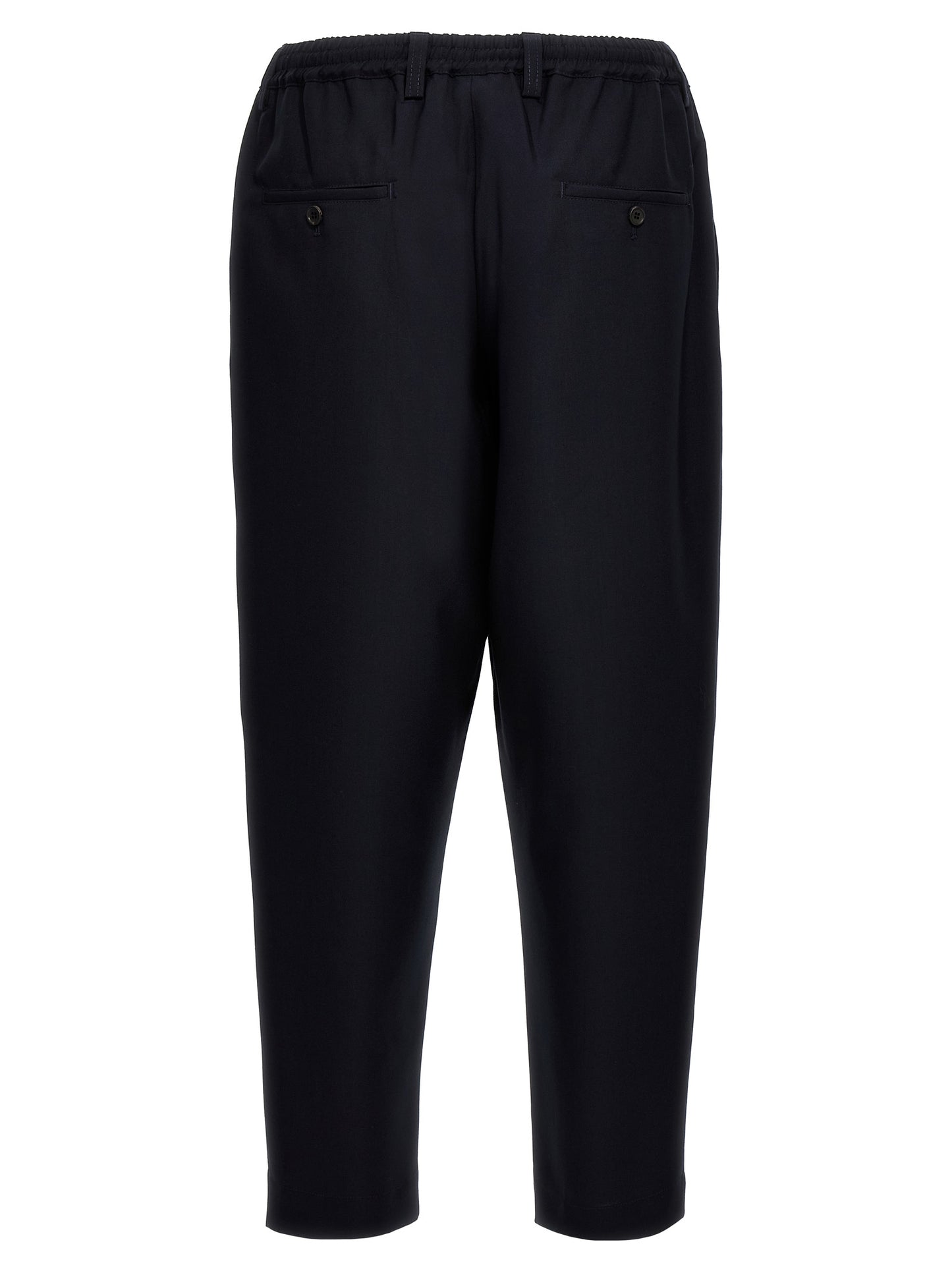 Trousers by Marni for men in virgin wool blue presents a smart silhouette, meticulously detailed with a smart cropped, a smart cropped, and a smart .
