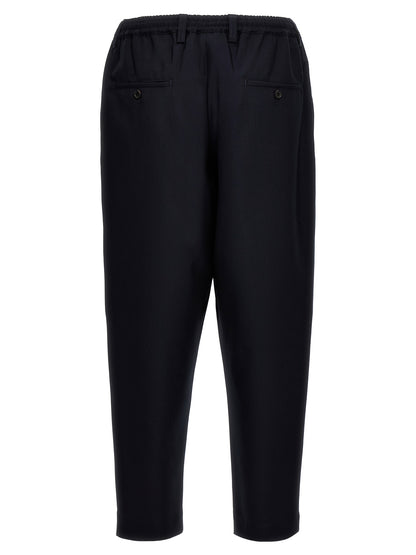 Trousers by Marni for men in virgin wool blue presents a smart silhouette, meticulously detailed with a smart cropped, a smart cropped, and a smart .
