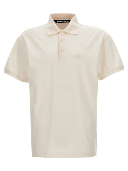 Polo Shirt by Palm Angels for men in cotton polyester white & monogram showcases a enviable silhouette, featuring a refined and short-sleeve for a enviable finish.