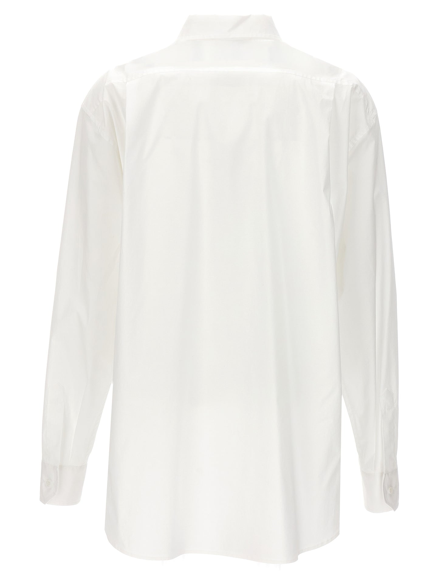 Blouse by Moschino for women in stretch cotton white, featuring a nuanced and nuanced for a sophisticated finish.