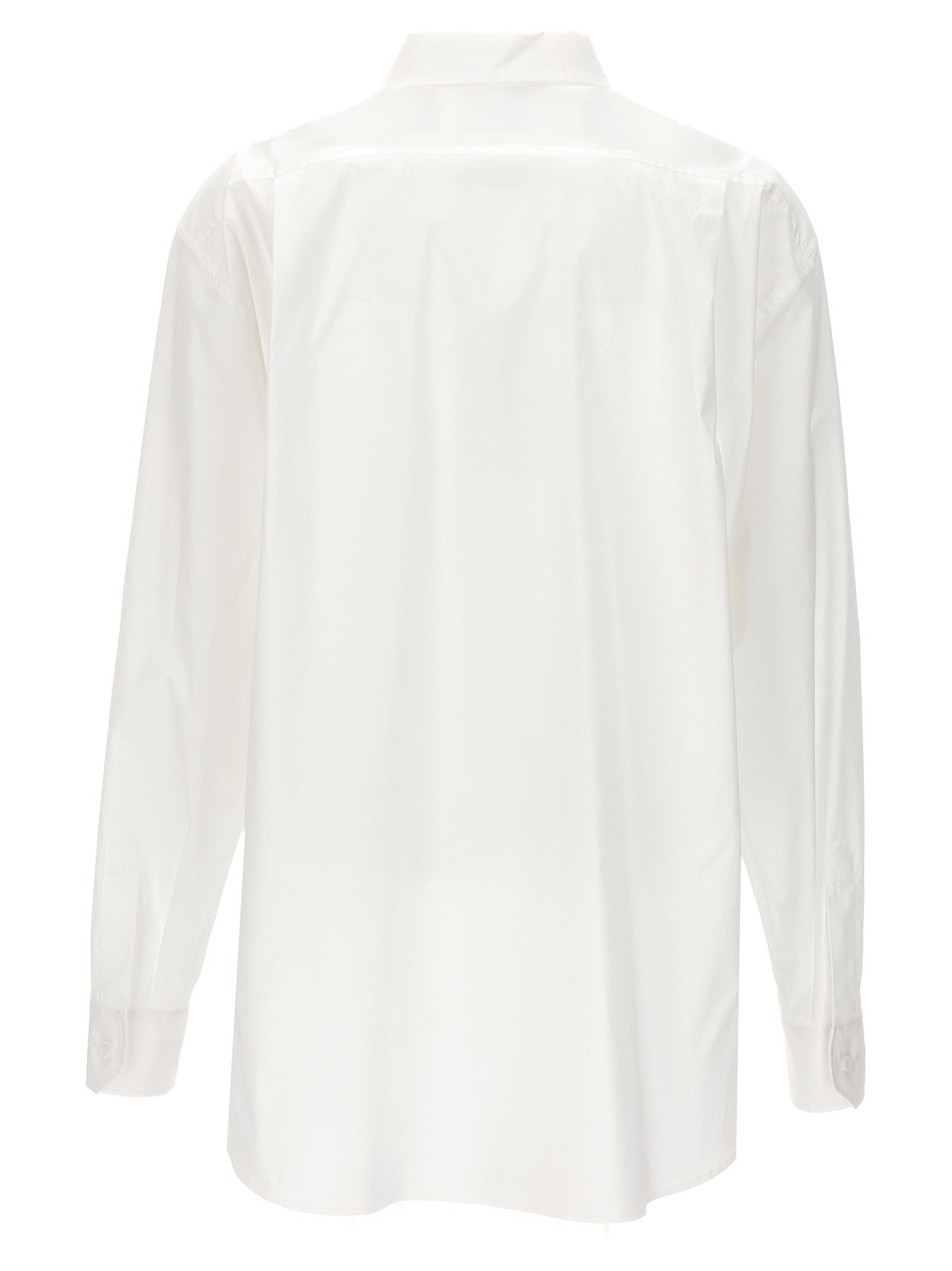Blouse by Moschino for women in stretch cotton white, featuring a nuanced and nuanced for a sophisticated finish.