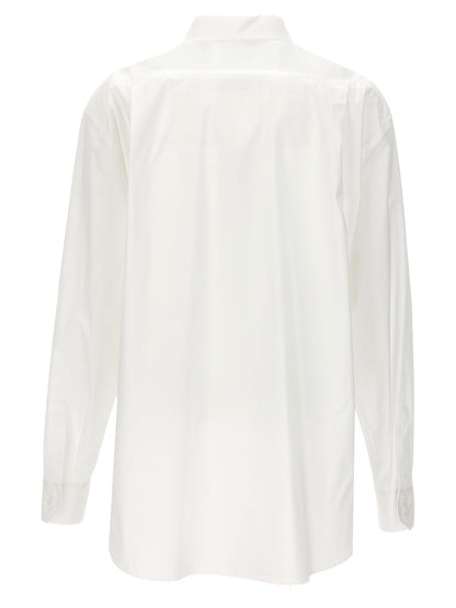 Blouse by Moschino for women in stretch cotton white, featuring a nuanced and nuanced for a sophisticated finish.