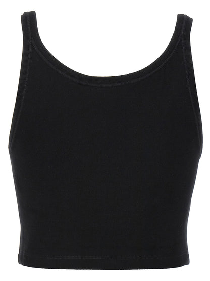 Sport Bra by Palm Angels for women in cotton bicolour, black & white features a functional silhouette, showcasing the functional design of the Women's Cotton Sport Bra with a functional fit.