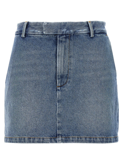 Armarium Women's Denim Cotton Long Skirt - Blue