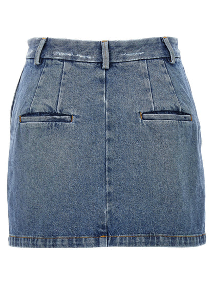 Armarium Women's Denim Cotton Long Skirt - Blue