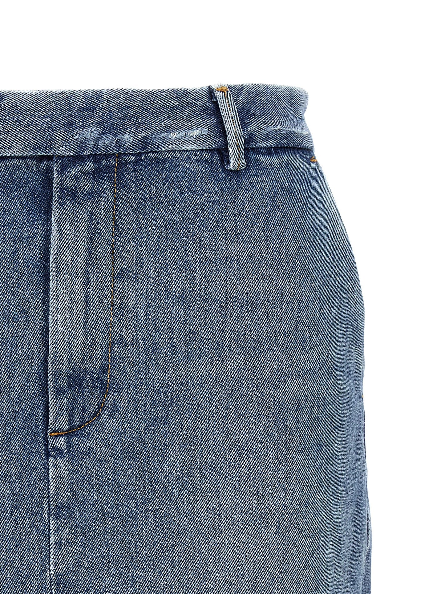 Armarium Women's Denim Cotton Long Skirt - Blue