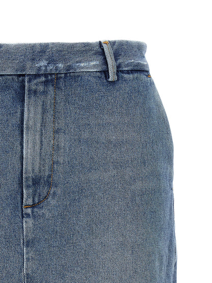 Armarium Women's Denim Cotton Long Skirt - Blue