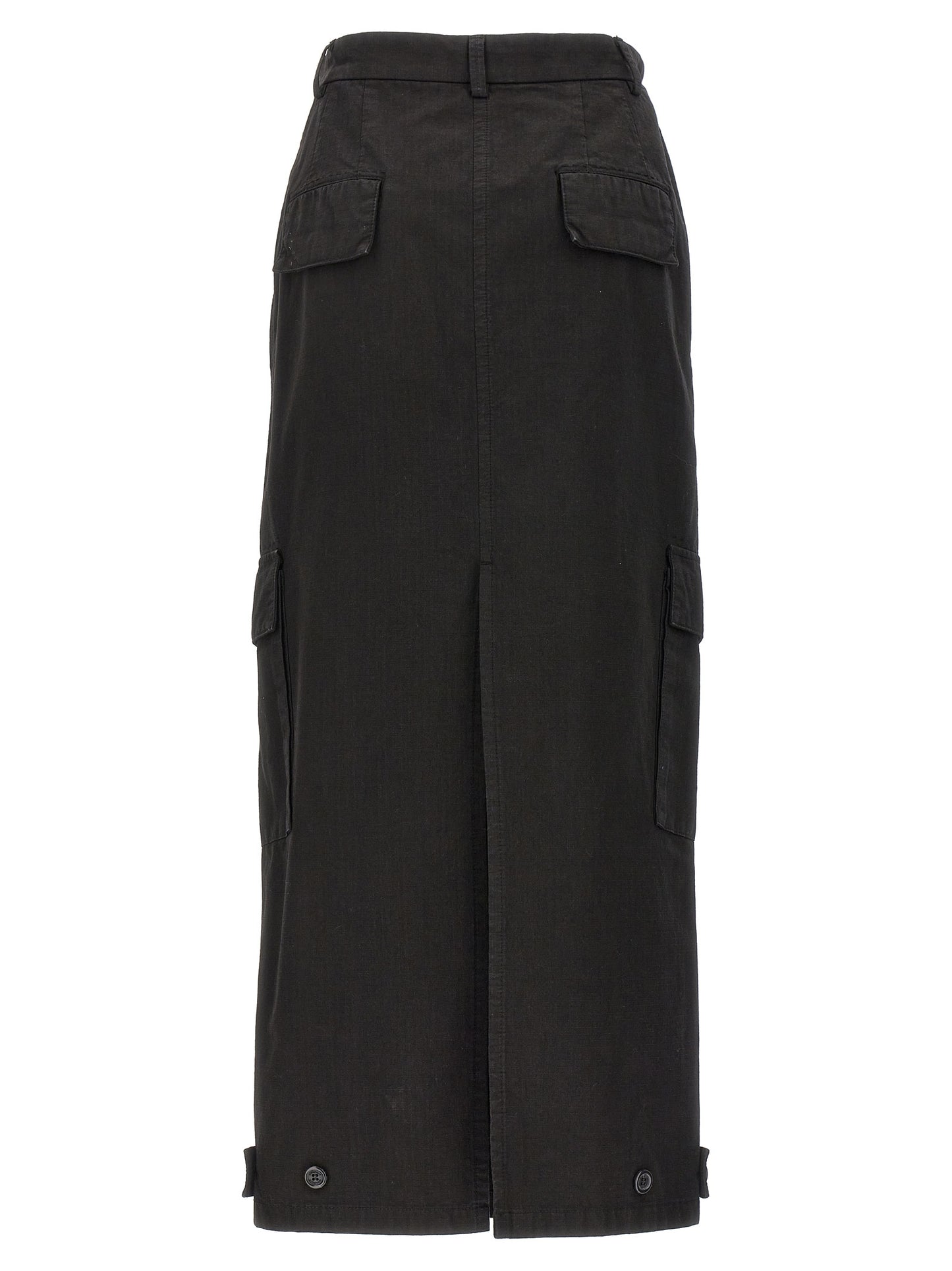 Skirt by Armarium for women in cotton black showcases a sultry silhouette, elegantly defined by its mini and the sophisticated sultry design of the Women's Cotton Mini Skirt.