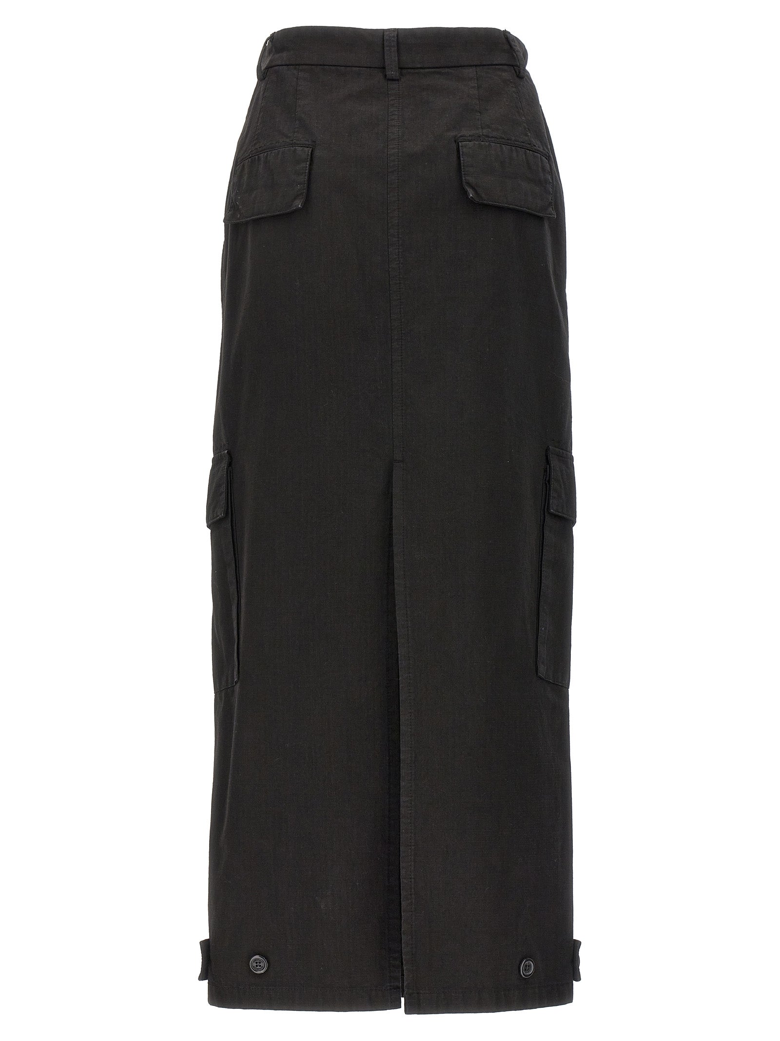 Skirt by Armarium for women in cotton black showcases a sultry silhouette, elegantly defined by its mini and the sophisticated sultry design of the Women's Cotton Mini Skirt.