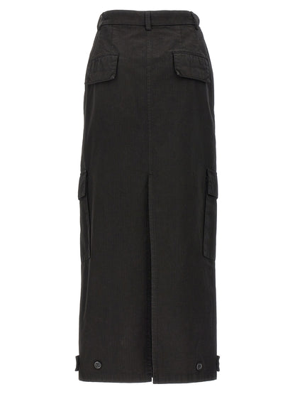 Skirt by Armarium for women in cotton black showcases a sultry silhouette, elegantly defined by its mini and the sophisticated sultry design of the Women's Cotton Mini Skirt.