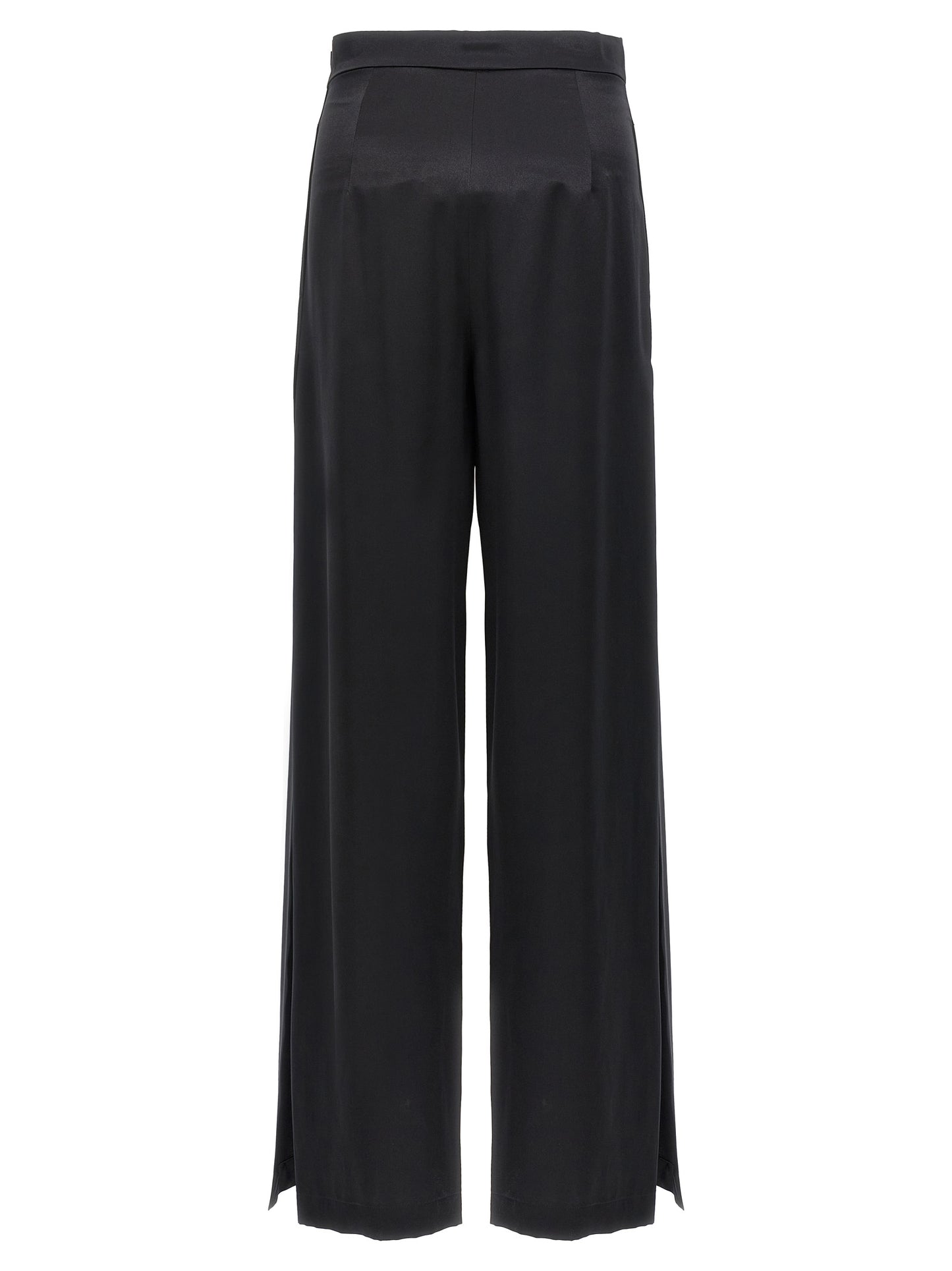 Casual Pants by Max Mara for women in silk black features an sartorial and long with a cut for a sartorial finish.