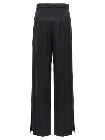 Casual Pants by Max Mara for women in silk black features an sartorial and long with a cut for a sartorial finish.