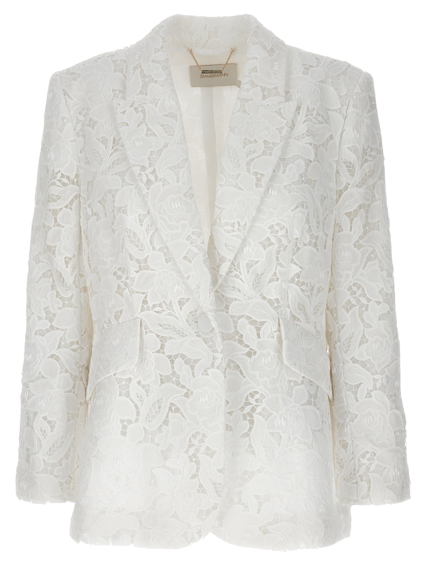 Blazer by Zimmermann for women in polyester white features an crisp silhouette with sophisticated and a crisp for a truly crisp finish.