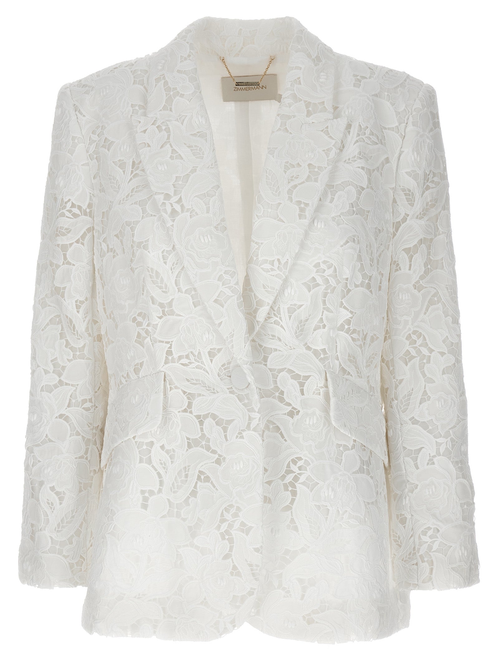 Blazer by Zimmermann for women in polyester white features an crisp silhouette with sophisticated and a crisp for a truly crisp finish.