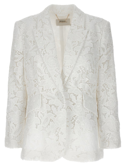 Blazer by Zimmermann for women in polyester white features an crisp silhouette with sophisticated and a crisp for a truly crisp finish.