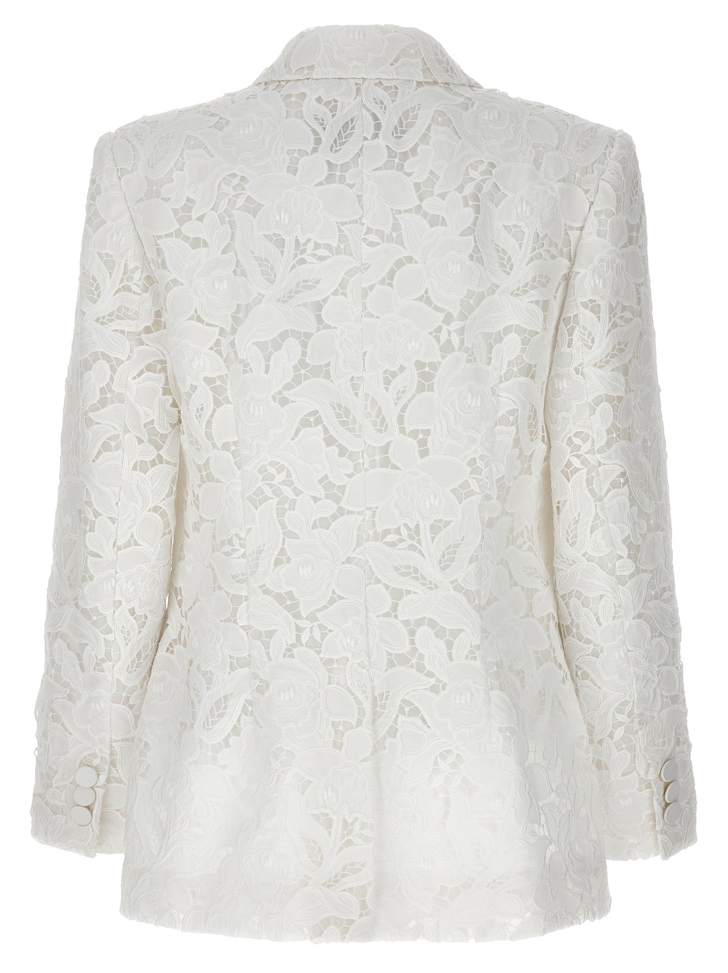 This Blazer by Zimmermann for women in polyester white presents a tailored silhouette, meticulously tailored with a tailored and distinctive for a tailored finish.