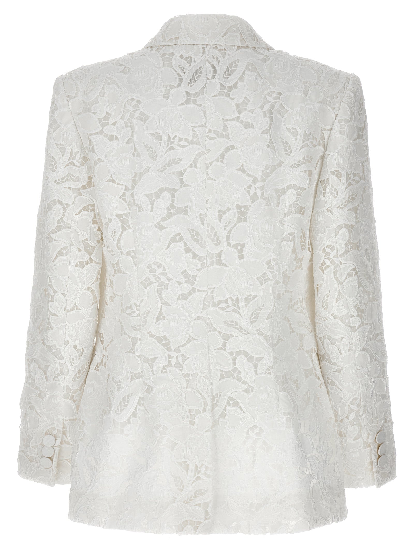 This Blazer by Zimmermann for women in polyester white presents a tailored silhouette, meticulously tailored with a tailored and distinctive for a tailored finish.