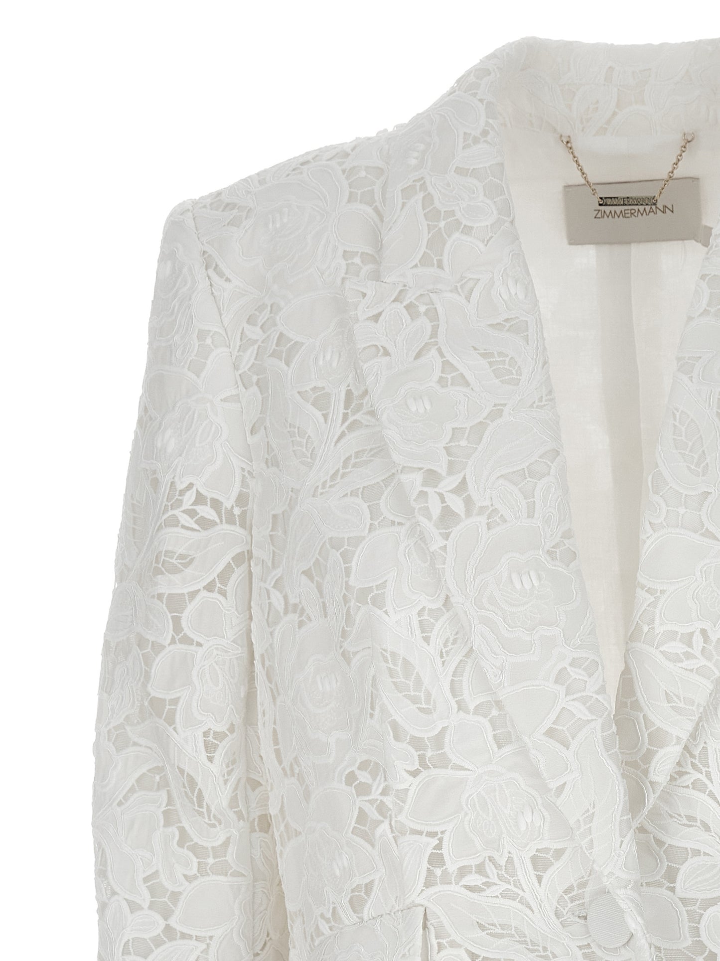 Blazer by Zimmermann for women in polyester white features an stylish silhouette, showcasing a sophisticated and stylish for a truly stylish finish.
