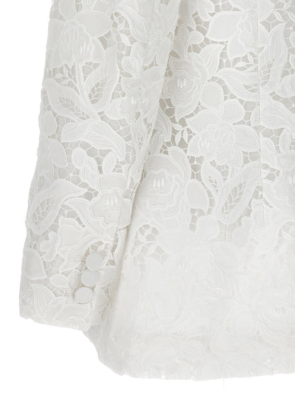 Blazer by Zimmermann for women in polyester white showcases a discerning silhouette, elegantly detailed with a sophisticated and premium for a truly discerning finish.