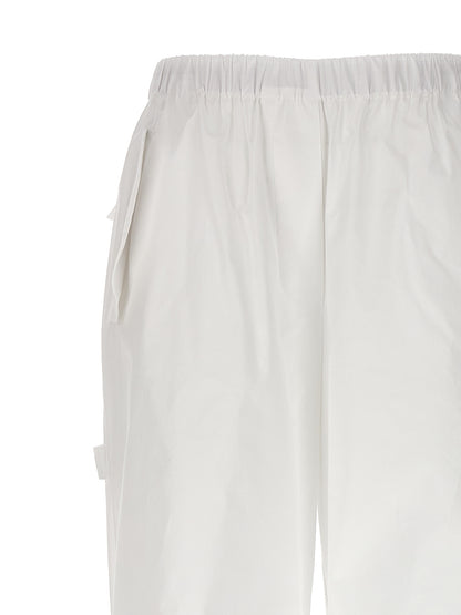 NUDE White Cotton Cargo Pants