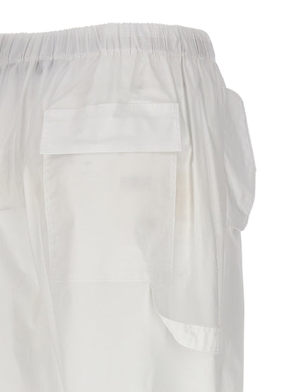 NUDE White Cotton Cargo Pants