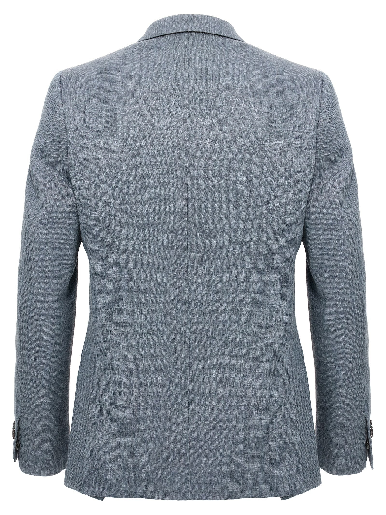 Blazer by MAURIZIO MIRI for men in nylon silk & wool light-blue presents a distinguished silhouette, detailed with a distinguished and distinctive for a truly sophisticated finish.