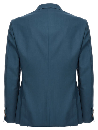 Blazer by MAURIZIO MIRI for men in wool blue features an stylish silhouette, showcasing a sophisticated and stylish for a truly stylish finish.