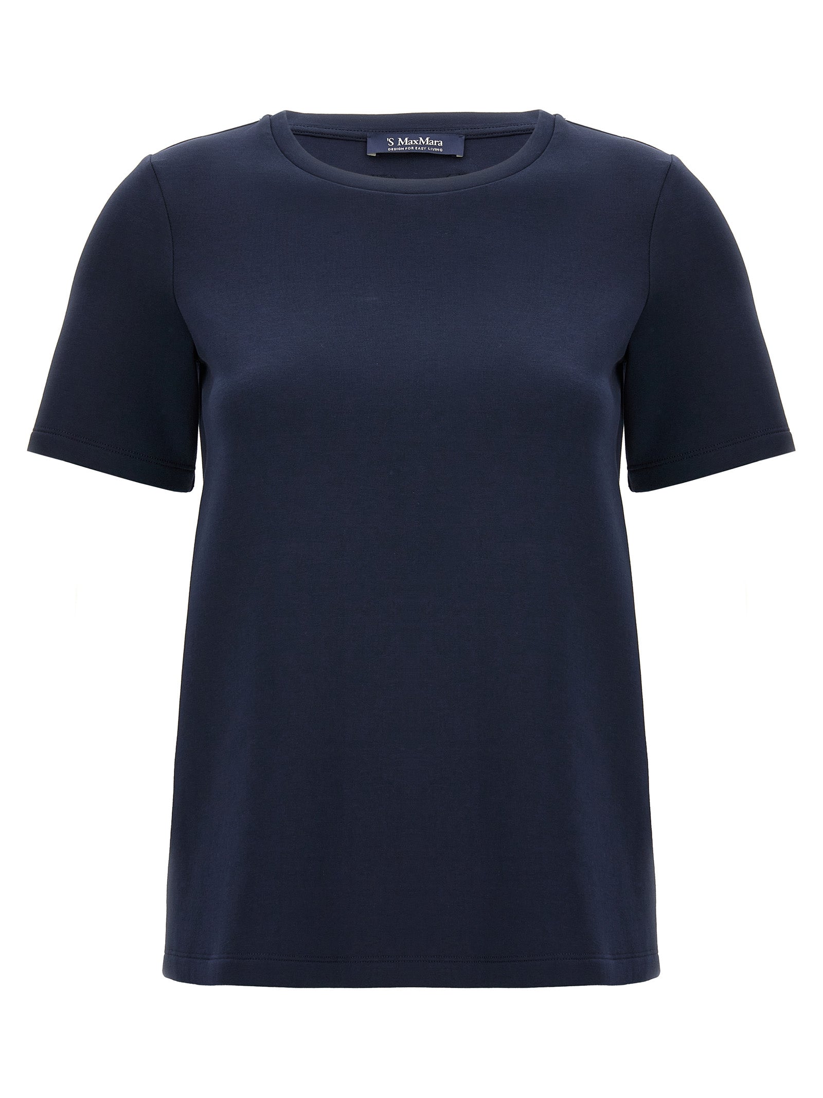 T-Shirt by S Max Mara for women in stretch polyester cotton blue features an on trend silhouette, perfectly showcasing a on trend short-sleeve and for an elevated aesthetic.