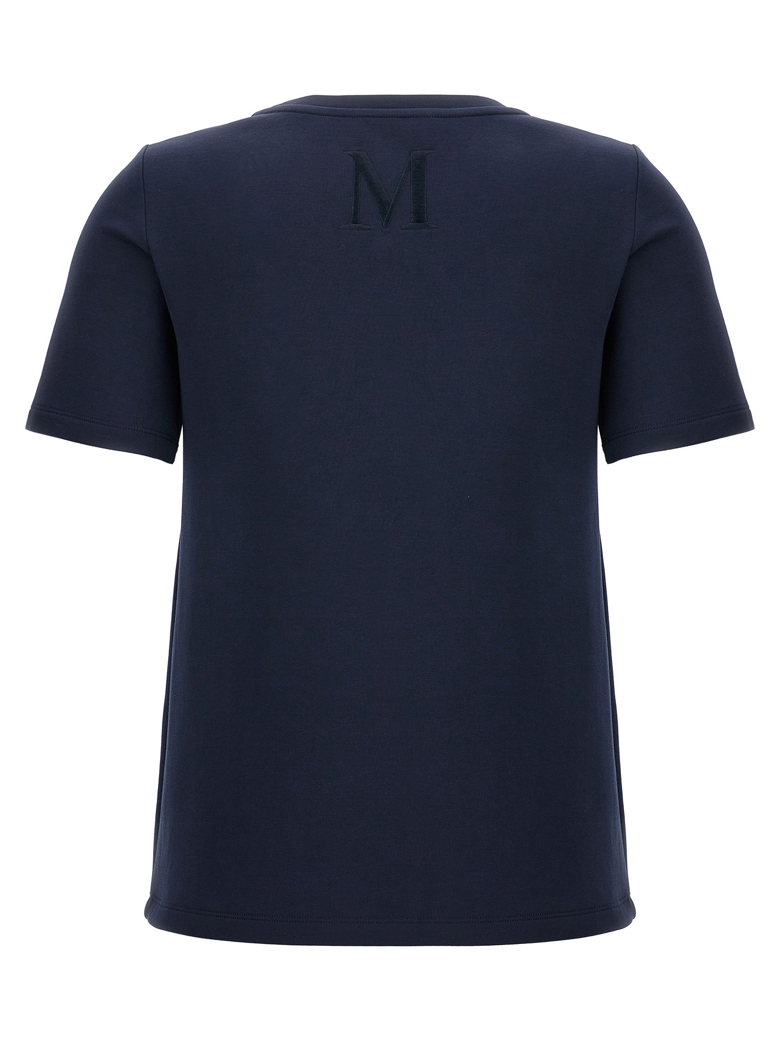 T-Shirt by S Max Mara for women in stretch polyester cotton blue showcases a unassuming silhouette, artfully detailed with a refined and unassuming for a sophisticated, contemporary look.