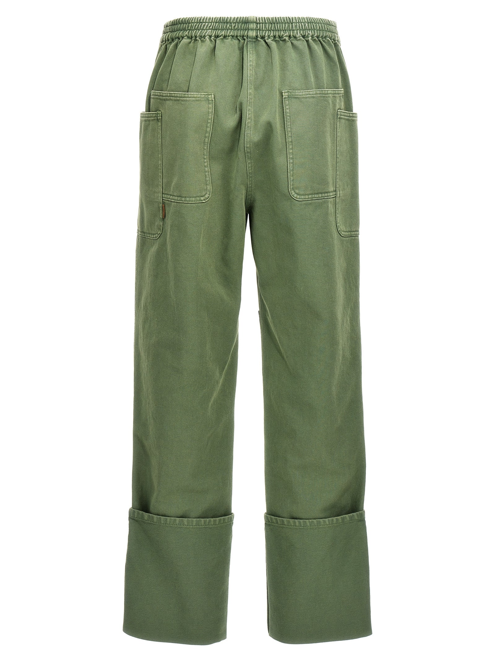 Trousers by Max Mara for women in cotton bicolour & green features a tailored silhouette with a tailored , defined by its long and a sophisticated .