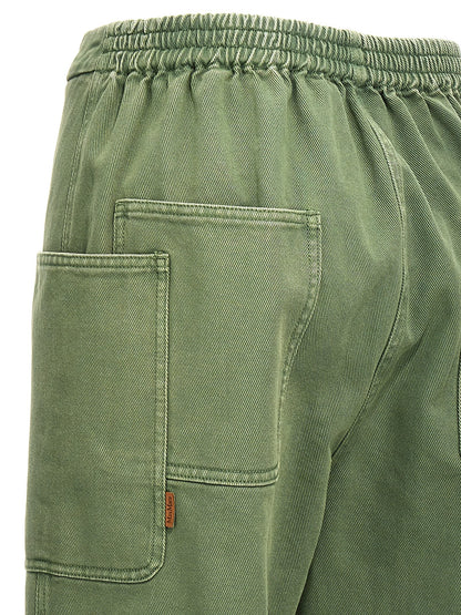 Trousers by Max Mara for women in cotton bicolour & green features a artisanal silhouette, showcasing a sophisticated with a long and for a artisanal finish.