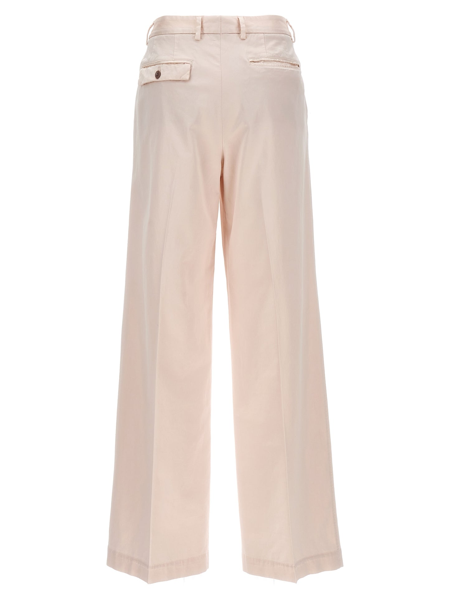 Casual Pants by CELLAR DOOR for women in stretch viscose cotton multicolor & pink features an sartorial wide and long with a cut for a sartorial finish.