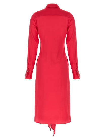 Dress by LE TWINS for women in silk fuchsia showcases a striking silhouette, elegantly detailed with a , refined , and a striking maxi long for a striking finish.