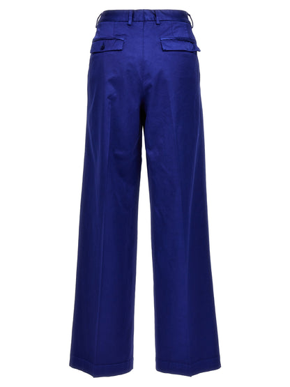 Casual Pants by CELLAR DOOR for women in stretch viscose cotton blue features a refined silhouette with a refined wide, defined by a and a refined long for a refined finish.