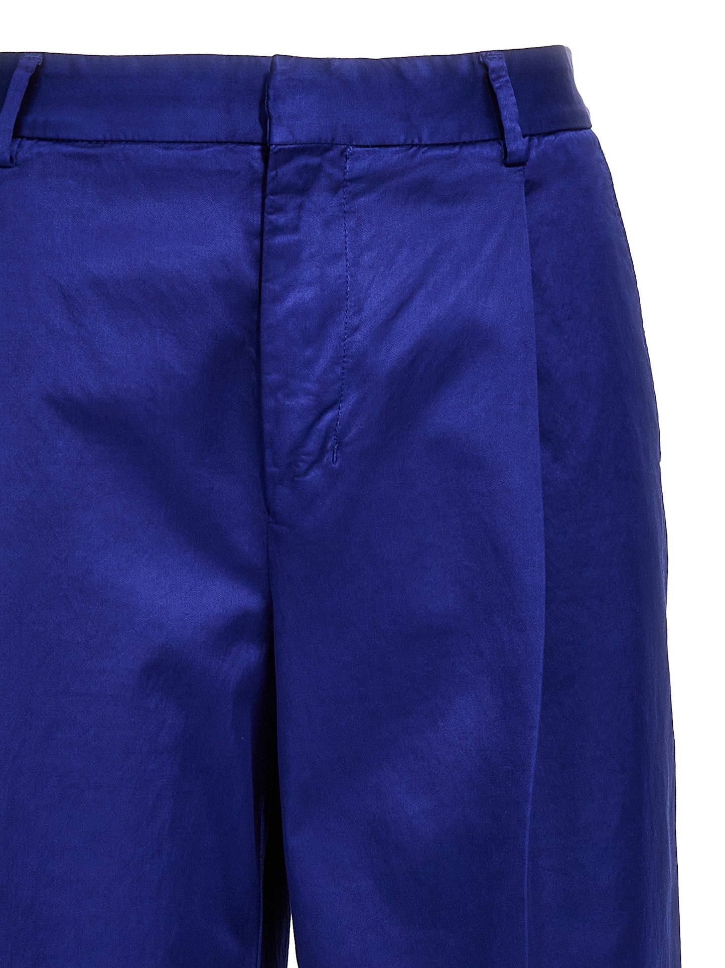 Casual Pants by CELLAR DOOR for women in stretch viscose cotton blue features an refined tailoring silhouette, showcasing a premium wide with a and long cut for a refined tailoring look.