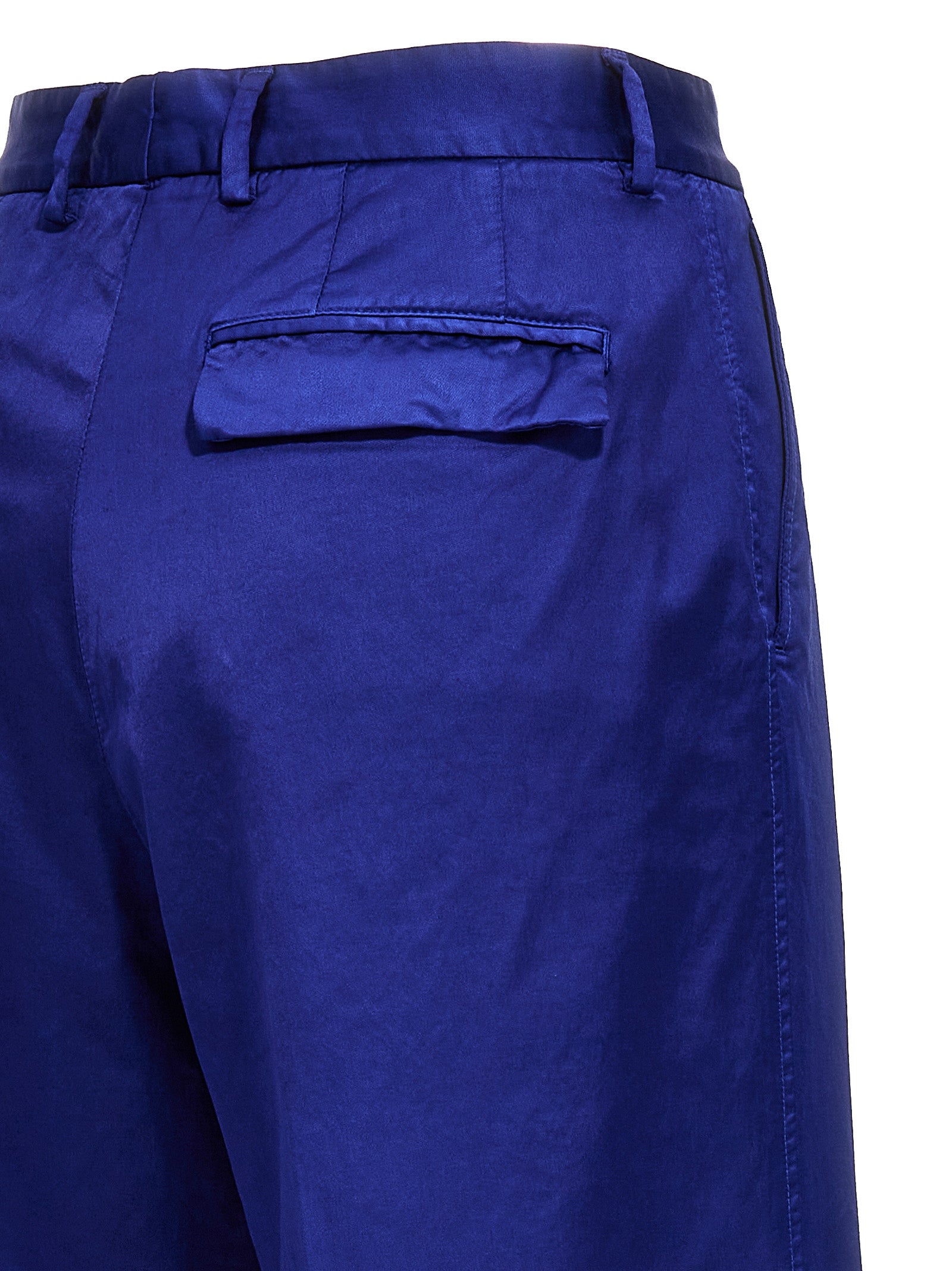 Casual Pants by CELLAR DOOR for women in stretch viscose cotton blue presents a tailored silhouette, showcasing a tailored wide and long cut with a refined for a truly tailored aesthetic.