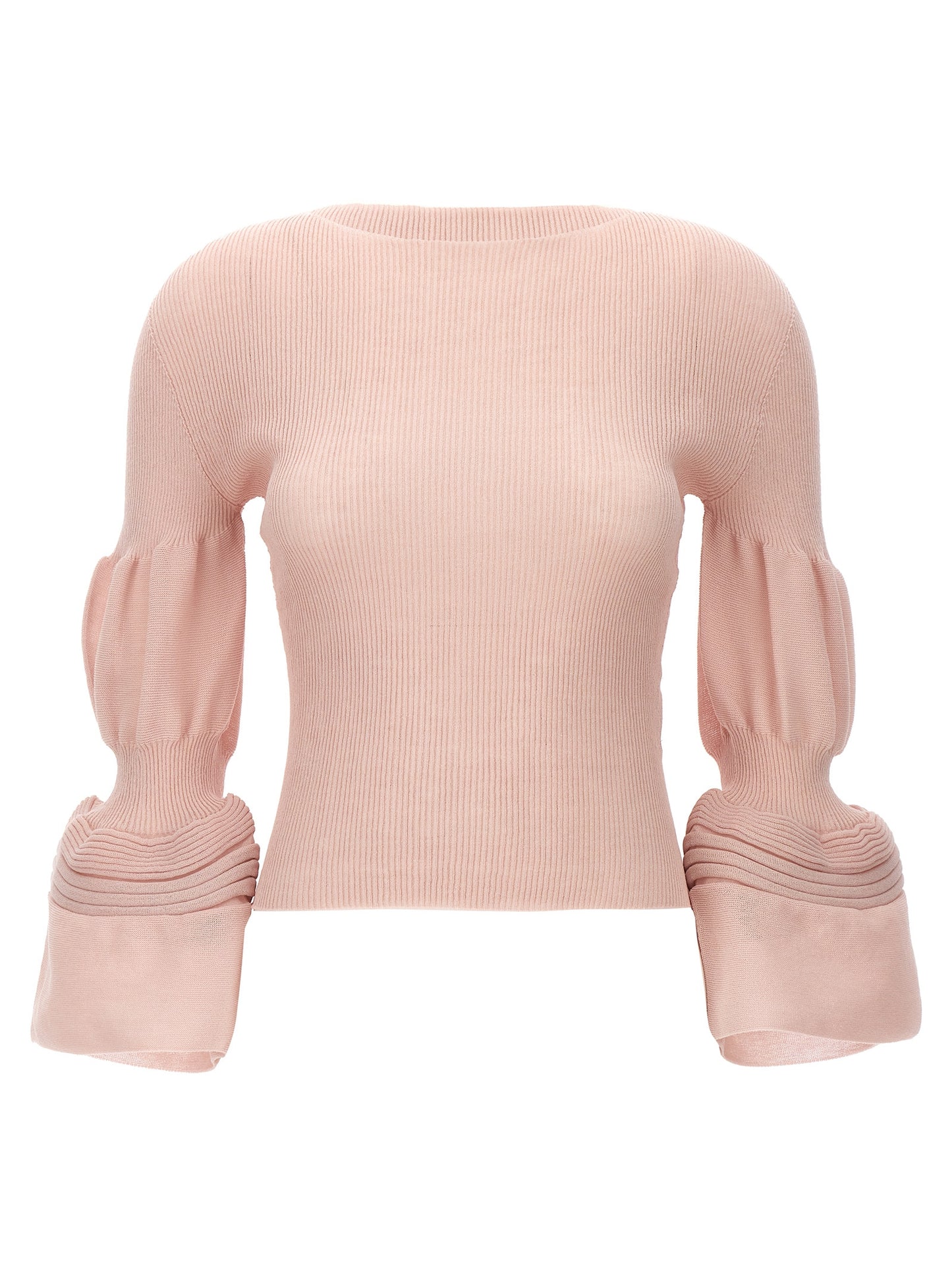 Sweatshirt by Issey Miyake for women in ramie & polyester multicolor & pink presents a smart casual silhouette, featuring a smart casual round neckline and for a sophisticated look.
