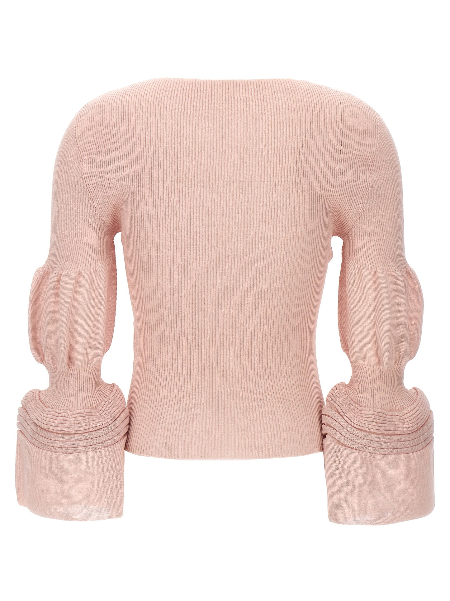 Sweatshirt by Issey Miyake for women in ramie & polyester multicolor & pink features an magnificent silhouette, showcasing a sophisticated round neckline and detail for a truly magnificent finish.